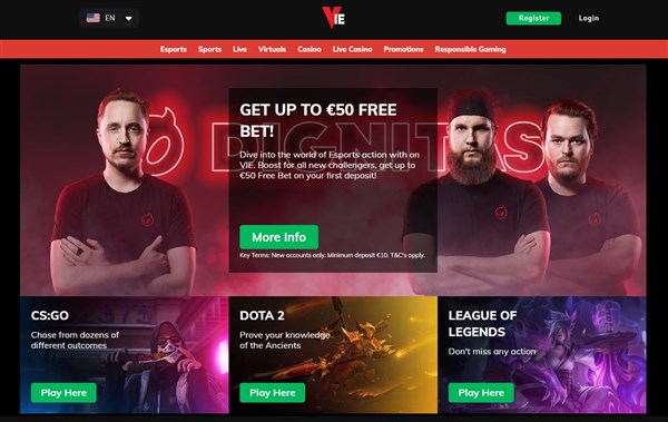 Vie.bet Bonus Code NEWBONUS - Get a €50 Free Bet when joining