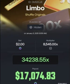 From $2 to $17K: Epic Limbo Win at Shuffle.com 
