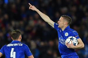 jamie vardy celebrate UCL