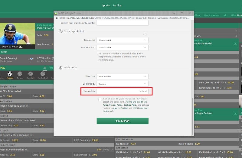 Latest bet 365 bonus codes for Australian Players