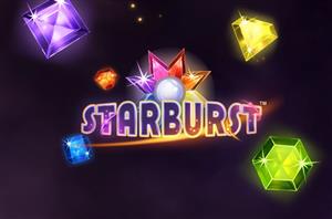 Starburst slots logo and gems