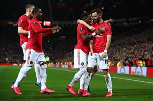 Bruno Fernandes Manchester United celebrate