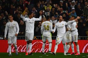 Real Madrid celebrate bernabeu