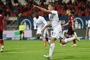 NUREMBERG, GERMANY - OCTOBER 05: Nicolai Rapp of Darmstadt celebrates scoring the winning goal during the Second Bundesliga match between 1. FC Nürnberg and SV Darmstadt 98 at Max-Morlock-Stadion on October 05, 2020 in Nuremberg, Germany. (Photo by Alexander Hassenstein/Getty Images)