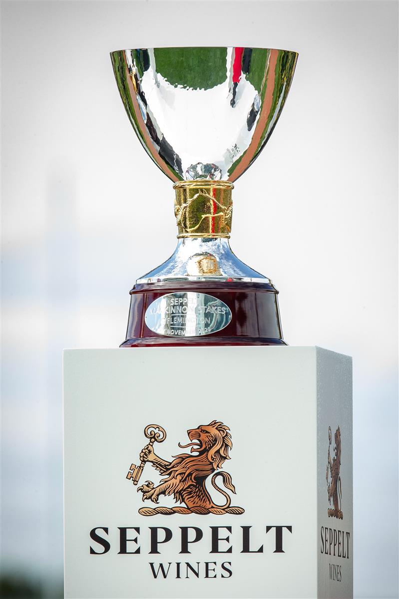 MELBOURNE, AUSTRALIA - OCTOBER 27: The trophy for the Seppelt Stakes is seen during the Melbourne Cup Carnival launch at Flemington Racecourse on October 27, 2020 in Melbourne, Australia. (Photo by Darrian Traynor/Getty Images)