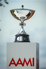 MELBOURNE, AUSTRALIA - OCTOBER 27: The trophy for the AAMI Derby is seen during the Melbourne Cup Carnival launch at Flemington Racecourse on October 27, 2020 in Melbourne, Australia. (Photo by Darrian Traynor/Getty Images)