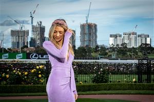 MELBOURNE, AUSTRALIA - OCTOBER 27: Melbourne Cup Carnival Ambassador Nadia Bartel poses for a photo at the Melbourne Cup Carnival launch at Flemington Racecourse on October 27, 2020 in Melbourne, Australia. (Photo by Darrian Traynor/Getty Images)
