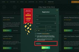 Casinia Promo Code NEWBONUS