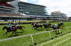 MELBOURNE, AUSTRALIA - NOVEMBER 05: Daniel Stackhouse riding #4 Irish Flame wins race four the Twitter Trophy during 2020 Kennedy Oaks Day at Flemington Racecourse on November 05, 2020 in Melbourne, Australia. (Photo by Robert Cianflone/Getty Images for the VRC)