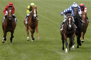 MELBOURNE, AUSTRALIA - NOVEMBER 05: Michael Poy on board Ancestry wins race 3 the G.H Mumm Century Stakes during 2020 Kennedy Oaks Day at Flemington Racecourse on November 05, 2020 in Melbourne, Australia. (Photo by Darrian Traynor/Getty Images for the VRC)