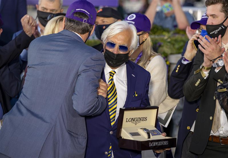 LEXINGTON, KY - NOVEMBER 07: Trainer Bob Baffert celebrates with owners of Authentic after the horse won the Breeders Cup Classic at Keenland on November 7, 2020 in Lexington, Kentucky. (Photo by Bobby Ellis/Getty Images)