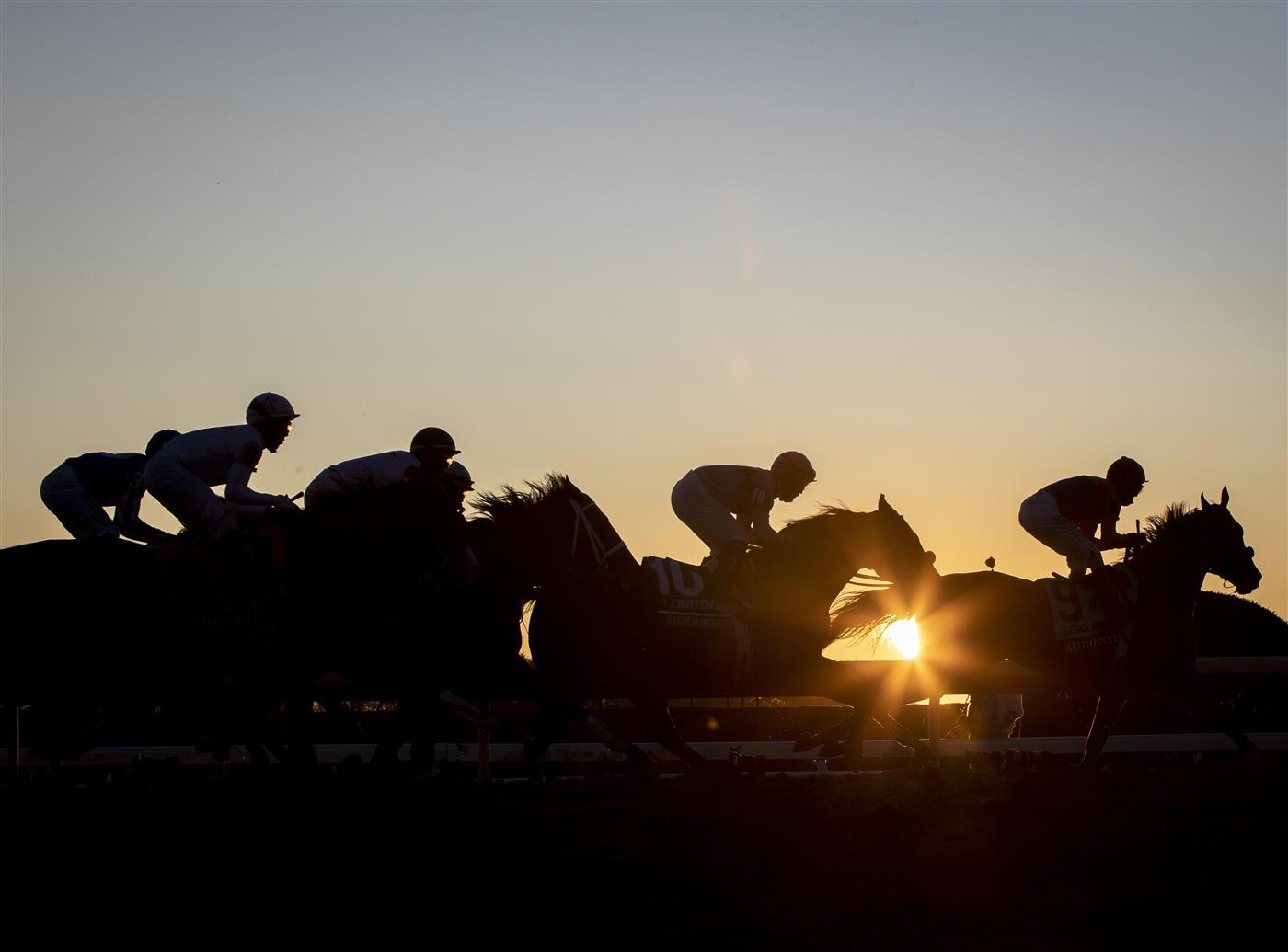 LEXINGTON, KY - NOVEMBER 07: Horses race past the grand stands during the Breeders Cup Classic at Keenland on November 7, 2020 in Lexington, Kentucky. (Photo by Bobby Ellis/Getty Images)
