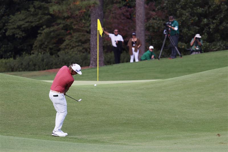 AUGUSTA, GEORGIA - NOVEMBER 15: Cameron Smith of Australia plays a shot on the eighth hole during the final round of the Masters at Augusta National Golf Club on November 15, 2020 in Augusta, Georgia. (Photo by Rob Carr/Getty Images)