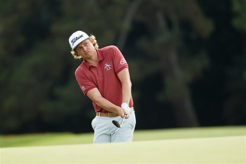AUGUSTA, GEORGIA - NOVEMBER 15: Cameron Smith of Australia plays a shot on the 18th hole during the final round of the Masters at Augusta National Golf Club on November 15, 2020 in Augusta, Georgia. (Photo by Patrick Smith/Getty Images)