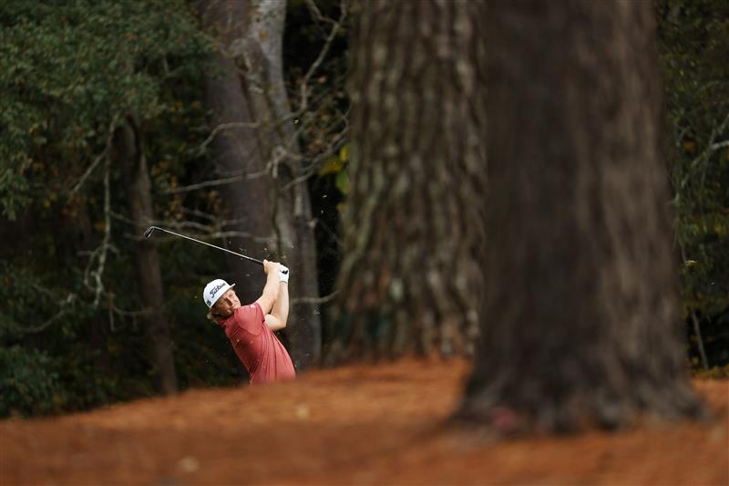 AUGUSTA, GEORGIA - NOVEMBER 15: Cameron Smith of Australia plays a shot on the 11th hole during the final round of the Masters at Augusta National Golf Club on November 15, 2020 in Augusta, Georgia. (Photo by Patrick Smith/Getty Images)