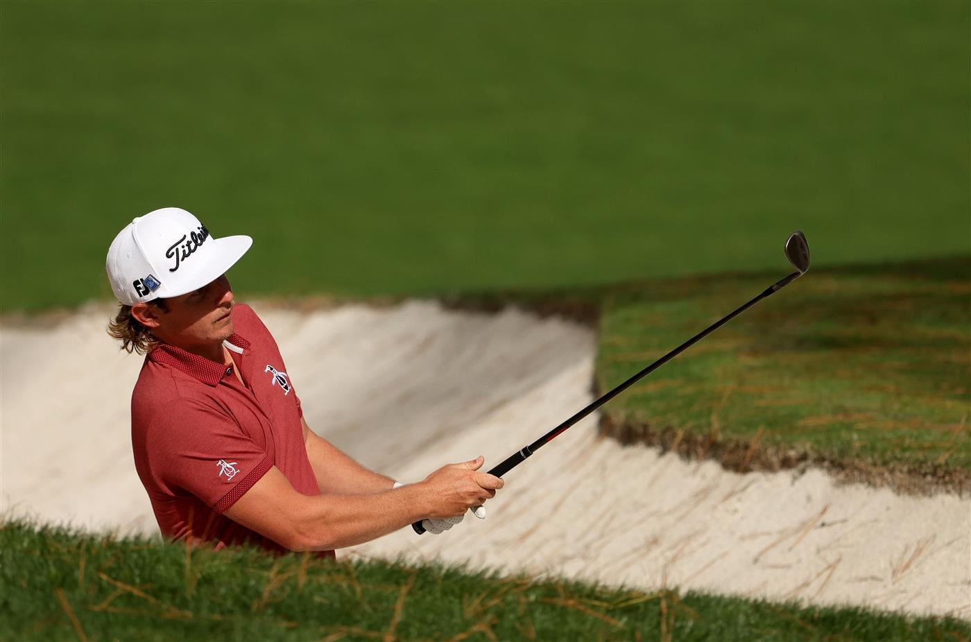 AUGUSTA, GEORGIA - NOVEMBER 15: Cameron Smith of Australia plays a shot on the 10th hole during the final round of the Masters at Augusta National Golf Club on November 15, 2020 in Augusta, Georgia. (Photo by Jamie Squire/Getty Images)