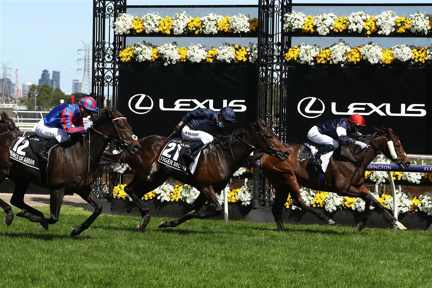 Jamie Kah riding Prince Of Arran finishing third in the 2020 Lexus Melbourne Cup at Flemington Racecourse on November 03, 2020 (Getty Images)