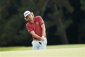 AUGUSTA, GEORGIA - NOVEMBER 15: Cameron Smith of Australia plays a shot on the 18th hole during the final round of the Masters at Augusta National Golf Club on November 15, 2020 in Augusta, Georgia. (Photo by Patrick Smith/Getty Images)