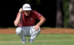 AUGUSTA, GEORGIA - NOVEMBER 15: Cameron Smith of Australia lines up a putt on the 14th green during the final round of the Masters at Augusta National Golf Club on November 15, 2020 in Augusta, Georgia. (Photo by Rob Carr/Getty Images)
