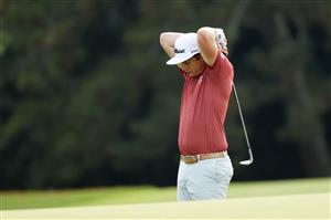 AUGUSTA, GEORGIA - NOVEMBER 15: Cameron Smith of Australia reacts to his shot on the 18th hole during the final round of the Masters at Augusta National Golf Club on November 15, 2020 in Augusta, Georgia. (Photo by Patrick Smith/Getty Images)