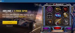 1xBet Free Spin Offer - Get free spins when you bet on Formula 1