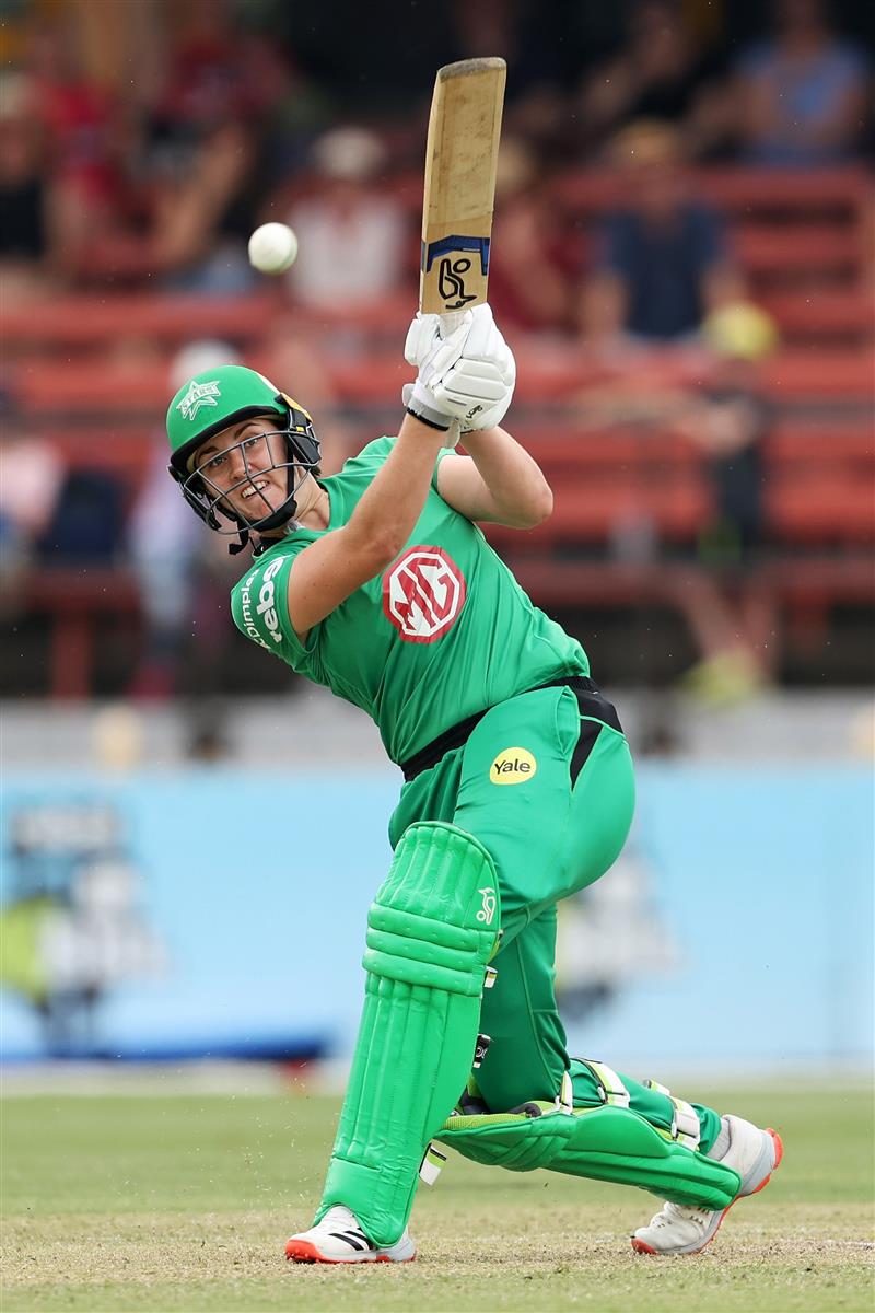 SYDNEY, AUSTRALIA - NOVEMBER 22: Nat Scriver of the Stars bats during the Women's Big Bash League WBBL match between the Melbourne Stars and the Sydney Sixers at North Sydney Oval, on November 22, 2020, in Sydney, Australia. (Photo by Cameron Spencer/Getty Images)