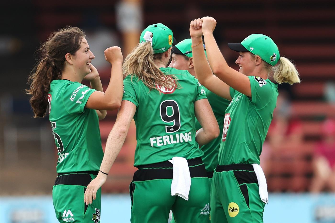 SYDNEY, AUSTRALIA - NOVEMBER 22: Tess Flintoff of the Stars celebrates dismissing Alyssa Healy of the Sixers during the Women's Big Bash League WBBL match between the Melbourne Stars and the Sydney Sixers at North Sydney Oval, on November 22, 2020, in Sydney, Australia. (Photo by Cameron Spencer/Getty Images)