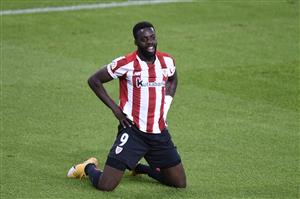 BILBAO, SPAIN - NOVEMBER 23: Inaki Williams of Athletic Bilbao reacts during the La Liga Santander match between Athletic Club and Real Betis at Estadio de San Mames on November 23, 2020 in Bilbao, Spain. Sporting stadiums around Spain remain under strict restrictions due to the Coronavirus Pandemic as Government social distancing laws prohibit fans inside venues resulting in games being played behind closed doors. (Photo by Juan Manuel Serrano Arce/Getty Images)
