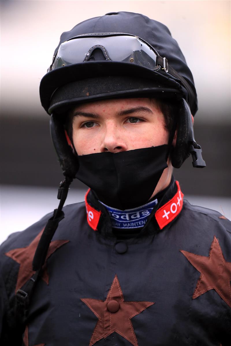 WETHERBY, UNITED KINGDOM - NOVEMBER 25: Jockey Charlie Todd after winning the Visit injuredjockeys.co.uk For Christmas Cards Conditional Jockeys' Handicap Hurdle on Sometimes Always at Wetherby Racecourse on November 25, 2020 in Wetherby, England. (Photo by Mike Egerton - Pool/Getty Images)