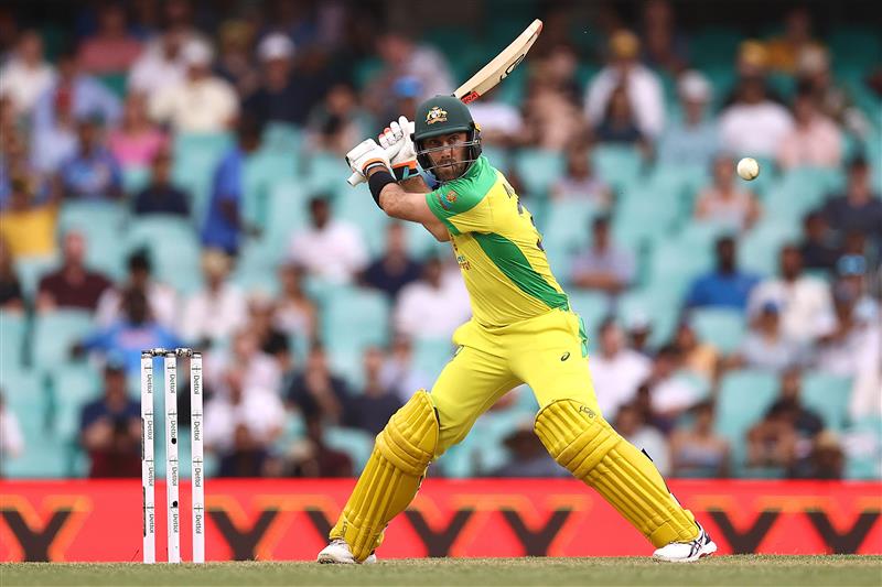 SYDNEY, AUSTRALIA - NOVEMBER 29: Glenn Maxwell of Australia bats during game two of the One Day International series between Australia and India at Sydney Cricket Ground on November 29, 2020 in Sydney, Australia. (Photo by Ryan Pierse/Getty Images)
