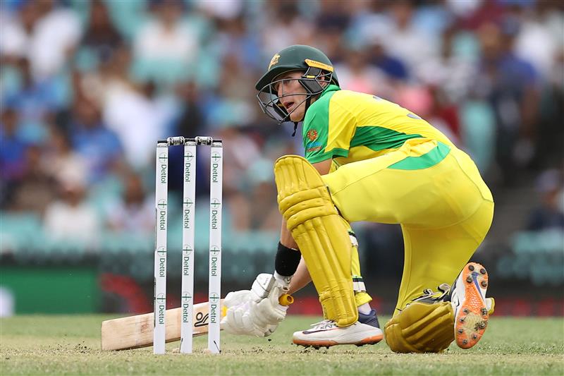 SYDNEY, AUSTRALIA - NOVEMBER 29: Marnus Labuschagne of Australia bats during game two of the One Day International series between Australia and India at Sydney Cricket Ground on November 29, 2020 in Sydney, Australia. (Photo by Cameron Spencer/Getty Images)