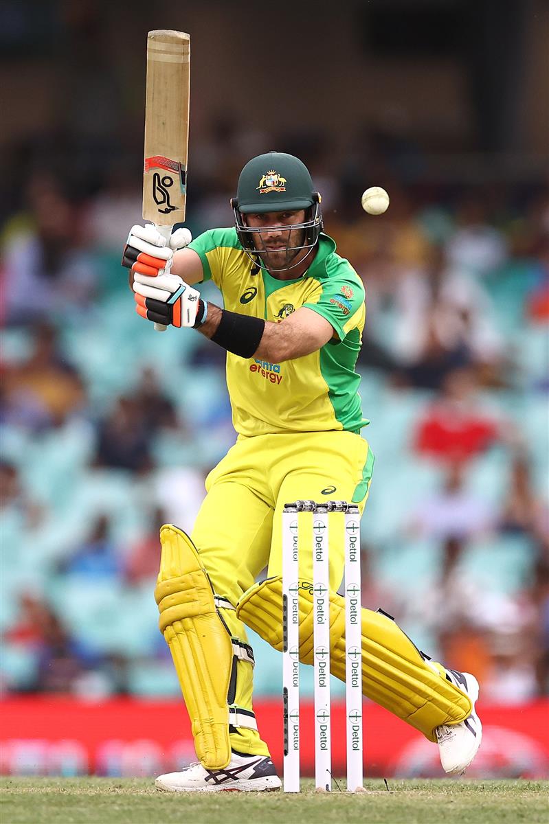 SYDNEY, AUSTRALIA - NOVEMBER 29: Glenn Maxwell of Australia bats during game two of the One Day International series between Australia and India at Sydney Cricket Ground on November 29, 2020 in Sydney, Australia. (Photo by Ryan Pierse/Getty Images)