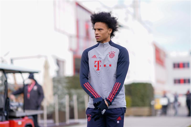 MUNICH, GERMANY - NOVEMBER 30: In this handout image provided by FC Bayern Muenchen Leroy Sane of FC Bayern Muenchen arrives for a training session a day before the UEFA Champions League Group A stage match between FC Bayern Muenchen and Atletico Madrid at Saebener Strasse training ground on November 30, 2020 in Munich, Germany. (Photo by Handout/FC Bayern via Getty Images)