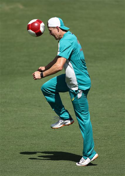 CANBERRA, AUSTRALIA - DECEMBER 01: Marnus Labuschagne of Australia trains during an Australian ODI nets session at Manuka Oval on December 01, 2020 in Canberra, Australia. (Photo by Ryan Pierse/Getty Images)