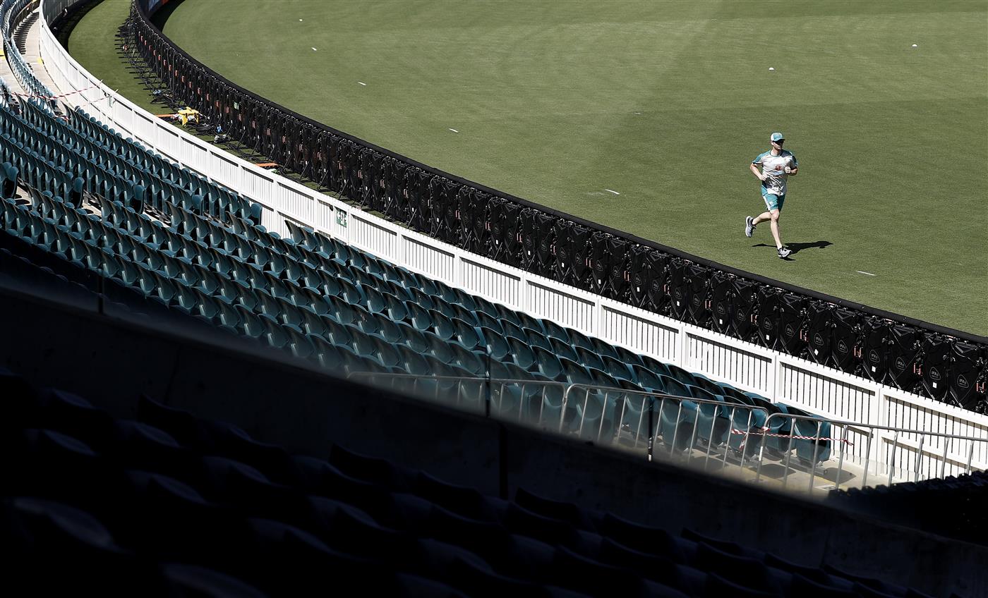 CANBERRA, AUSTRALIA - DECEMBER 01: Ashton Agar of Australia trains during an Australian ODI nets session at Manuka Oval on December 01, 2020 in Canberra, Australia. (Photo by Ryan Pierse/Getty Images)