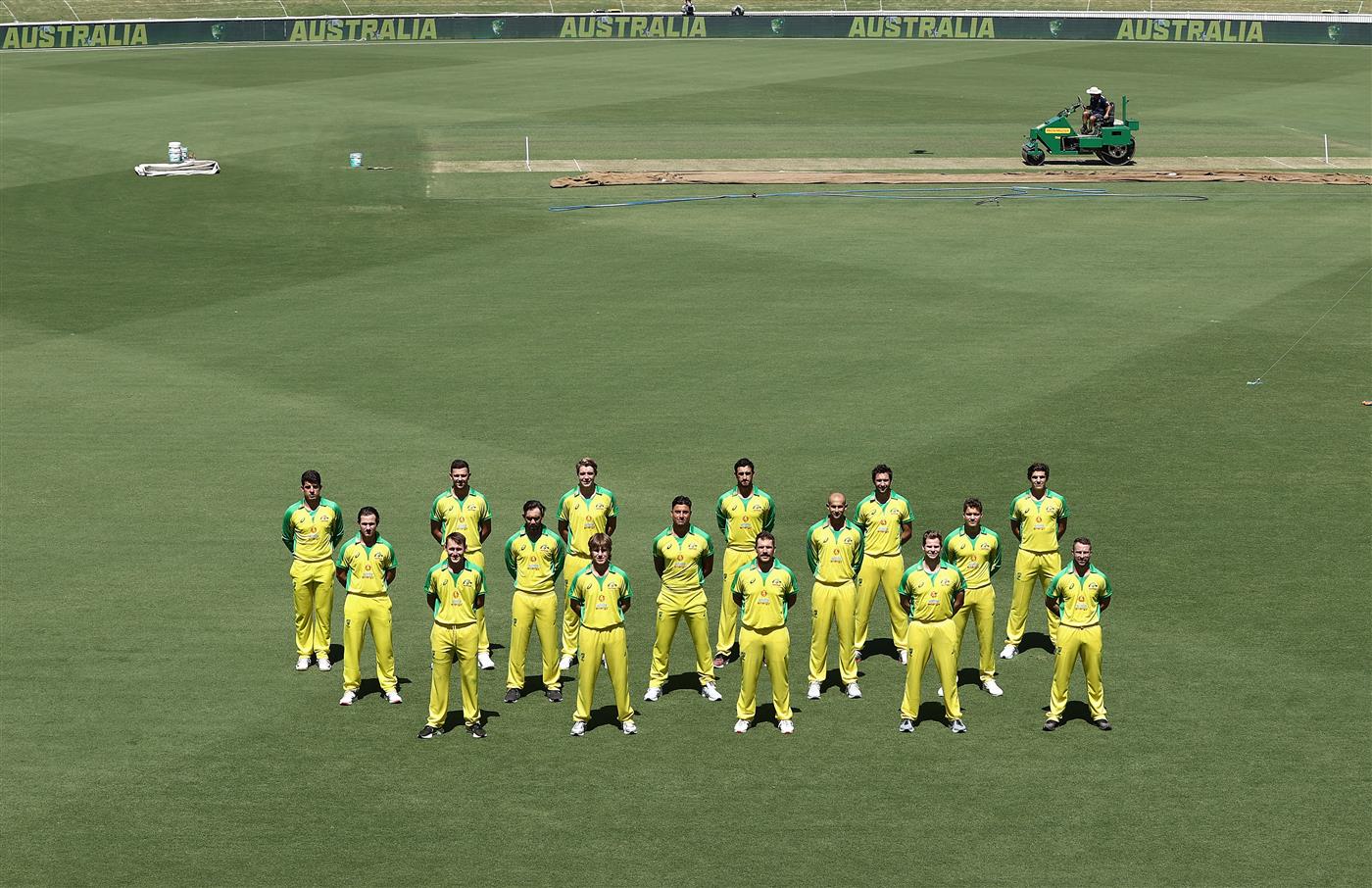 CANBERRA, AUSTRALIA - DECEMBER 01: The Australian ODI team pose for a team photo at Manuka Oval on December 01, 2020 in Canberra, Australia. (Photo by Ryan Pierse/Getty Images)