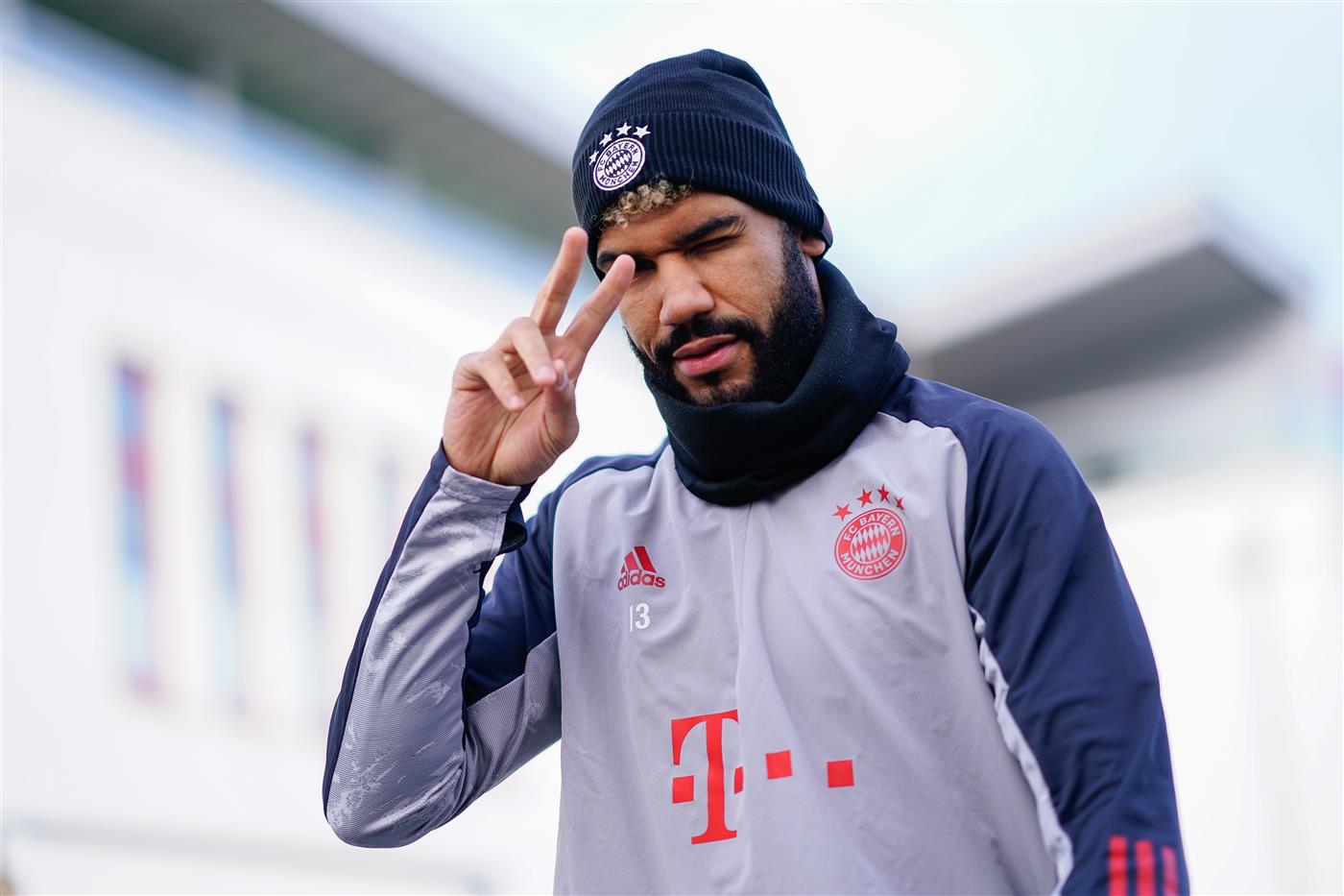 MUNICH, GERMANY - NOVEMBER 30: In this handout image provided by FC Bayern Muenchen Eric Maxim Choupo-Moting of FC Bayern Muenchen arrives for a training session a day before the UEFA Champions League Group A stage match between FC Bayern Muenchen and Atletico Madrid at Saebener Strasse training ground on November 30, 2020 in Munich, Germany. (Photo by Handout/FC Bayern via Getty Images)