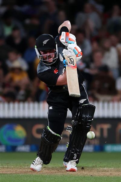 HAMILTON, NEW ZEALAND - DECEMBER 20: Tim Seifert of New Zealand hits the ball during game two of the International T20 series between New Zealand and Pakistan at Seddon Park on December 20, 2020 in Hamilton, New Zealand. (Photo by Fiona Goodall/Getty Images)