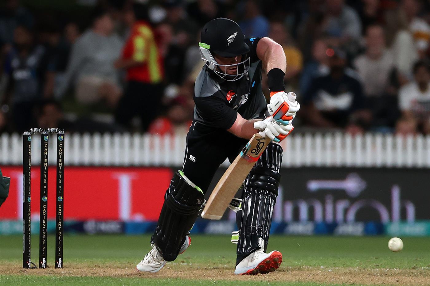 HAMILTON, NEW ZEALAND - DECEMBER 20: Tim Seifert of New Zealand takes a shot during game two of the International T20 series between New Zealand and Pakistan at Seddon Park on December 20, 2020 in Hamilton, New Zealand. (Photo by Fiona Goodall/Getty Images)