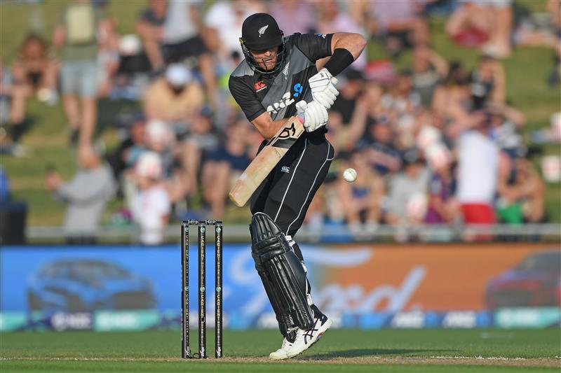 NAPIER, NEW ZEALAND - DECEMBER 22: Martin Guptill of New Zealand plays a shot during the third game of the International T20 series between New Zealand and Pakistan at McLean Park on December 22, 2020 in Napier, New Zealand. (Photo by Kerry Marshall/Getty Images)