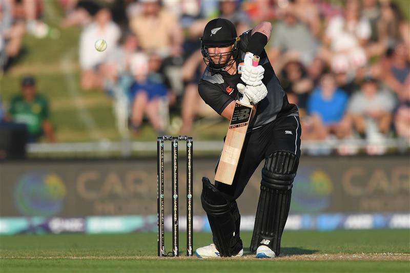 NAPIER, NEW ZEALAND - DECEMBER 22: Glenn Phillips of New Zealand plays a shot during the third game of the International T20 series between New Zealand and Pakistan at McLean Park on December 22, 2020 in Napier, New Zealand. (Photo by Kerry Marshall/Getty Images)
