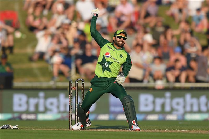NAPIER, NEW ZEALAND - DECEMBER 22: Mohammad Rizwan of Pakistan in action during the third game of the International T20 series between New Zealand and Pakistan at McLean Park on December 22, 2020 in Napier, New Zealand. (Photo by Kerry Marshall/Getty Images)