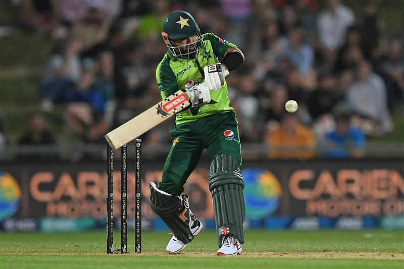 NAPIER, NEW ZEALAND - DECEMBER 22: Mohammad Rizwan of Pakistan plays a shot during the third game of the International T20 series between New Zealand and Pakistan at McLean Park on December 22, 2020 in Napier, New Zealand. (Photo by Kerry Marshall/Getty Images)