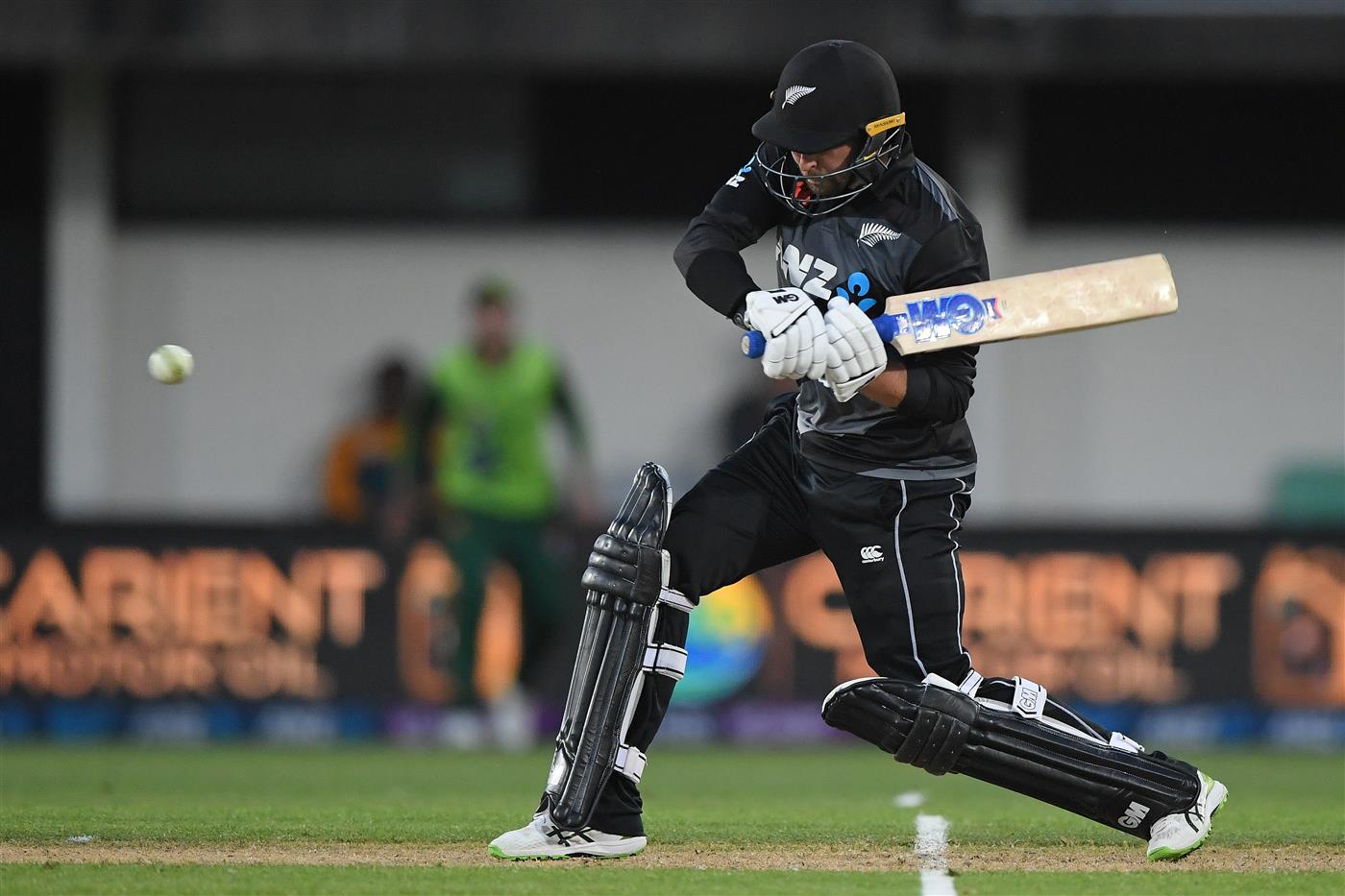 NAPIER, NEW ZEALAND - DECEMBER 22: Devon Conway of New Zealand plays a shot during the third game of the International T20 series between New Zealand and Pakistan at McLean Park on December 22, 2020 in Napier, New Zealand. (Photo by Kerry Marshall/Getty Images)