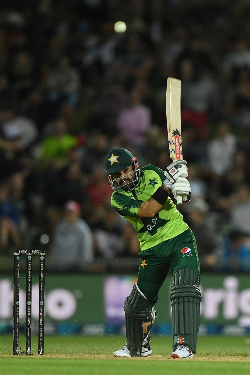NAPIER, NEW ZEALAND - DECEMBER 22: Mohammad Rizwan of Pakistan plays a shot during the third game of the International T20 series between New Zealand and Pakistan at McLean Park on December 22, 2020 in Napier, New Zealand. (Photo by Kerry Marshall/Getty Images)