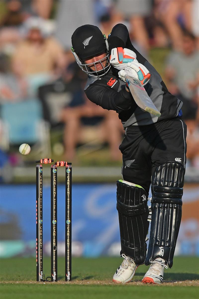NAPIER, NEW ZEALAND - DECEMBER 22: Tim Seifert of New Zealand is bowled during the third game of the International T20 series between New Zealand and Pakistan at McLean Park on December 22, 2020 in Napier, New Zealand. (Photo by Kerry Marshall/Getty Images)