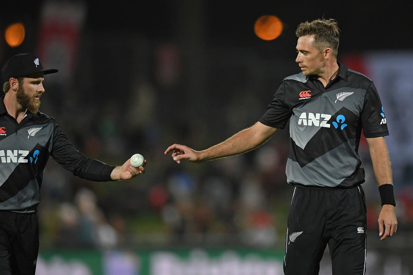 NAPIER, NEW ZEALAND - DECEMBER 22: Tim Southee of New Zealand during the third game of the International T20 series between New Zealand and Pakistan at McLean Park on December 22, 2020 in Napier, New Zealand. (Photo by Kerry Marshall/Getty Images)