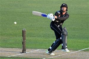 NAPIER, NEW ZEALAND - DECEMBER 22: Devon Conway of New Zealand plays a shot during the third game of the International T20 series between New Zealand and Pakistan at McLean Park on December 22, 2020 in Napier, New Zealand. (Photo by Kerry Marshall/Getty Images)