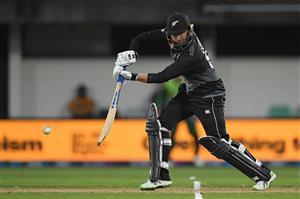 NAPIER, NEW ZEALAND - DECEMBER 22: Devon Conway of New Zealand plays a shot during the third game of the International T20 series between New Zealand and Pakistan at McLean Park on December 22, 2020 in Napier, New Zealand. (Photo by Kerry Marshall/Getty Images)