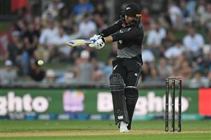 NAPIER, NEW ZEALAND - DECEMBER 22: Devon Conway of New Zealand plays a shot during the third game of the International T20 series between New Zealand and Pakistan at McLean Park on December 22, 2020 in Napier, New Zealand. (Photo by Kerry Marshall/Getty Images)